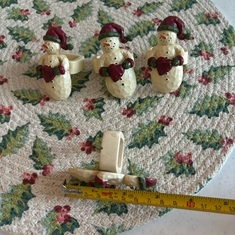 Holiday Decor Snowman Set White and Red